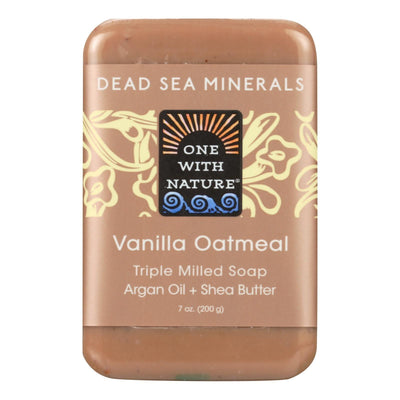 One With Nature Dead Sea Mineral Vanilla Oatmeal Soap - 7 Oz - Orca Market