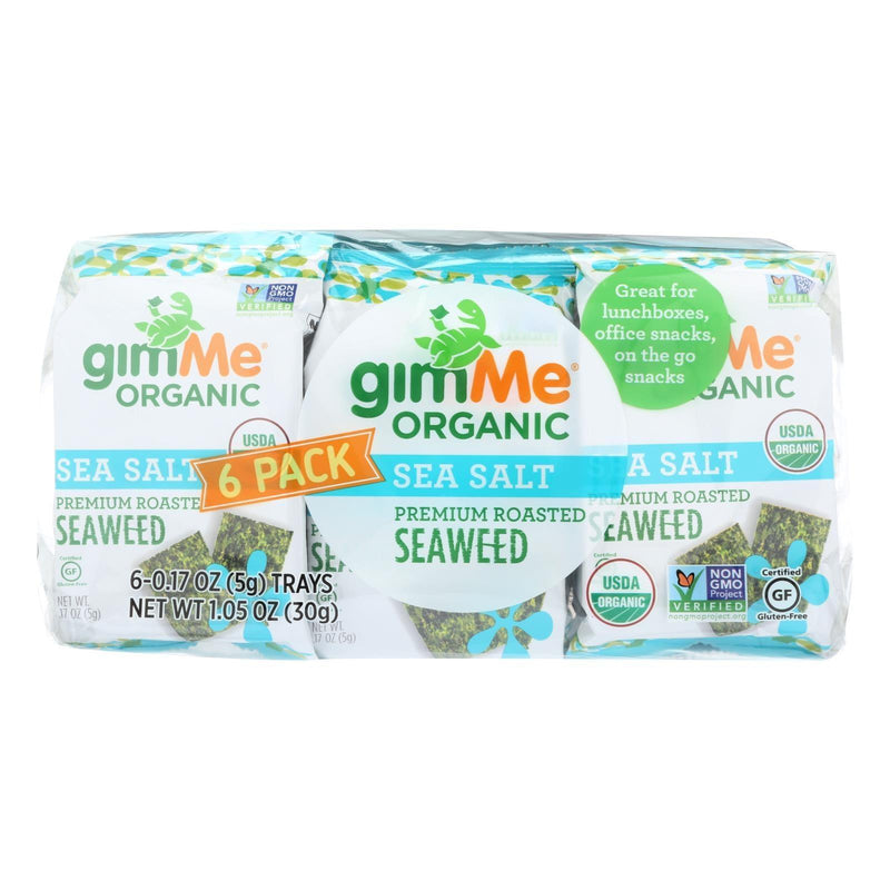 Gimme Seaweed Snacks Organic Roasted Seaweed Snack - Sea Salt - Case Of 8 - 6/.17 Oz - Orca Market