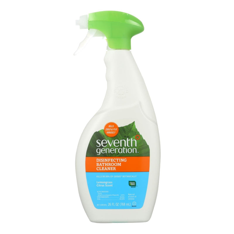 Seventh Generation Disinfecting Bathroom Cleaner - Lemongrass Thyme - Case Of 8 - 26 Fl Oz. - Orca Market