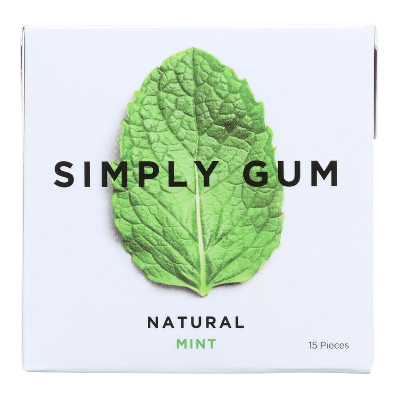 Simply Gum All Natural Gum - Mint - Case Of 12 - 15 Count - Orca Market