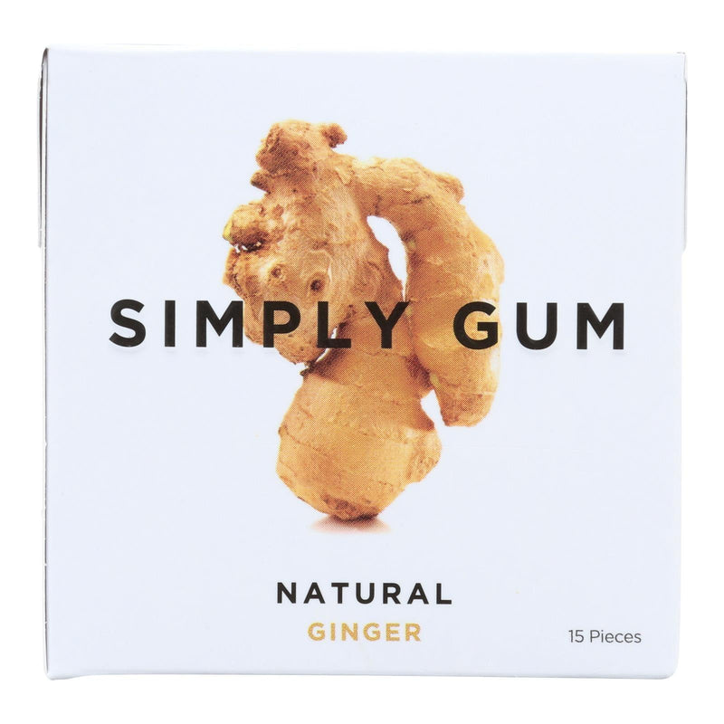 Simply Gum All Natural Gum - Ginger - Case Of 12 - 15 Count - Orca Market