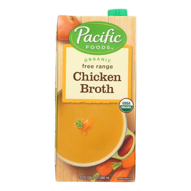 Pacific Natural Foods Chicken Broth - Free Range - Case Of 12 - 32 Fl Oz. - Orca Market