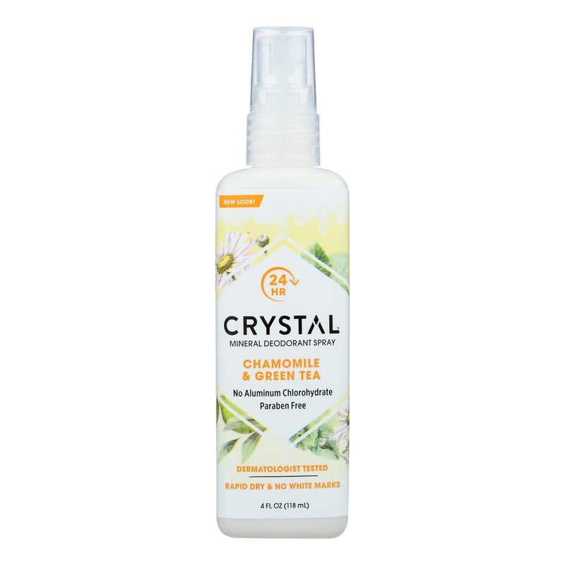 Crystal Essence Mineral Deodorant Body Spray Chamomile And Green Tea - 4 Fl Oz - Orca Market