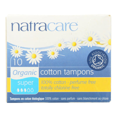 Natracare 100% Organic Cotton Tampons - Super - 10 Pack - Orca Market