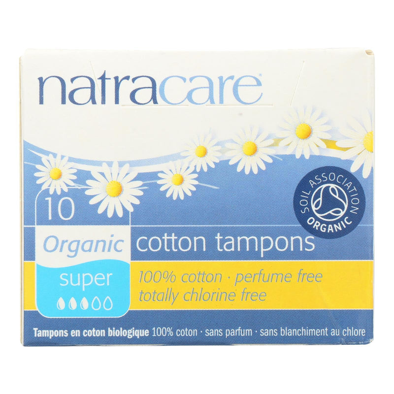 Natracare 100% Organic Cotton Tampons - Super - 10 Pack - Orca Market