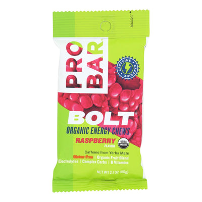 Probar Bolt Energy Chews - Organic Raspberry - 2.1 Oz - Case Of 12 - Orca Market