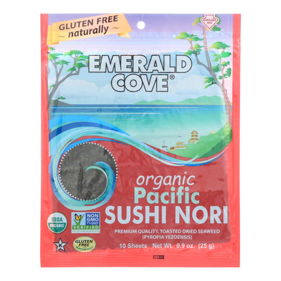 Emerald Cove Organic Pacific Sushi Nori - Toasted - Silver Grade - 10 Sheets - Case Of 6 - Orca Market