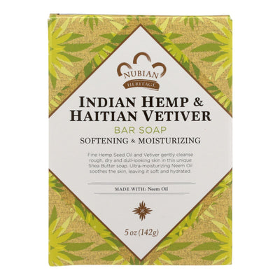 Nubian Heritage Bar Soap Indian Hemp And Haitian Vetiver - 5 Oz - Orca Market