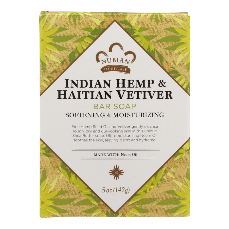 Nubian Heritage Bar Soap Indian Hemp And Haitian Vetiver - 5 Oz - Orca Market