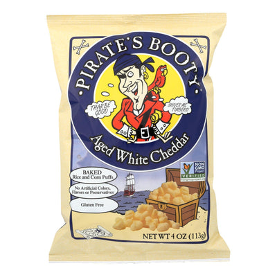 Pirate Brands Booty Puffs - Aged White Cheddar - Case Of 12 - 4 Oz. - Orca Market