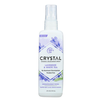 Crystal Essence Mineral Deodorant Body Spray Lavender And White Tea - 4 Fl Oz - Orca Market