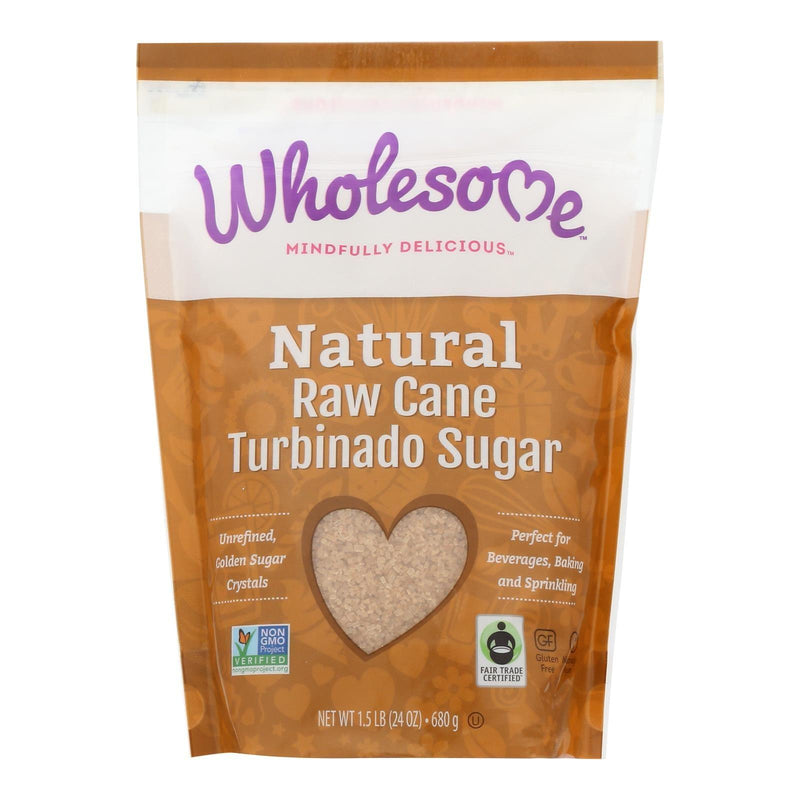 Wholesome Sweeteners Sugar - Natural Raw Cane - Turbinado - Fair Trade - 1.5 Lb - Case Of 12 - Orca Market