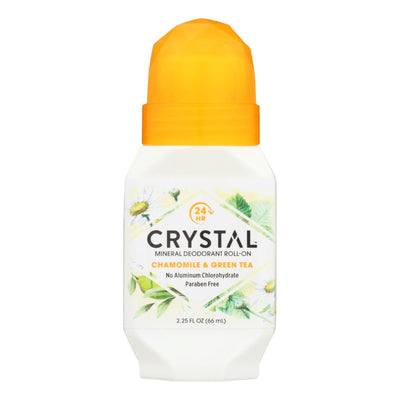 Crystal Essence Mineral Deodorant Roll-on Chamomile And Green Tea - 2.25 Fl Oz - Orca Market