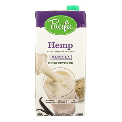 Pacific Natural Foods Hemp Vanilla - Unsweetened - Case Of 12 - 32 Fl Oz. - Orca Market