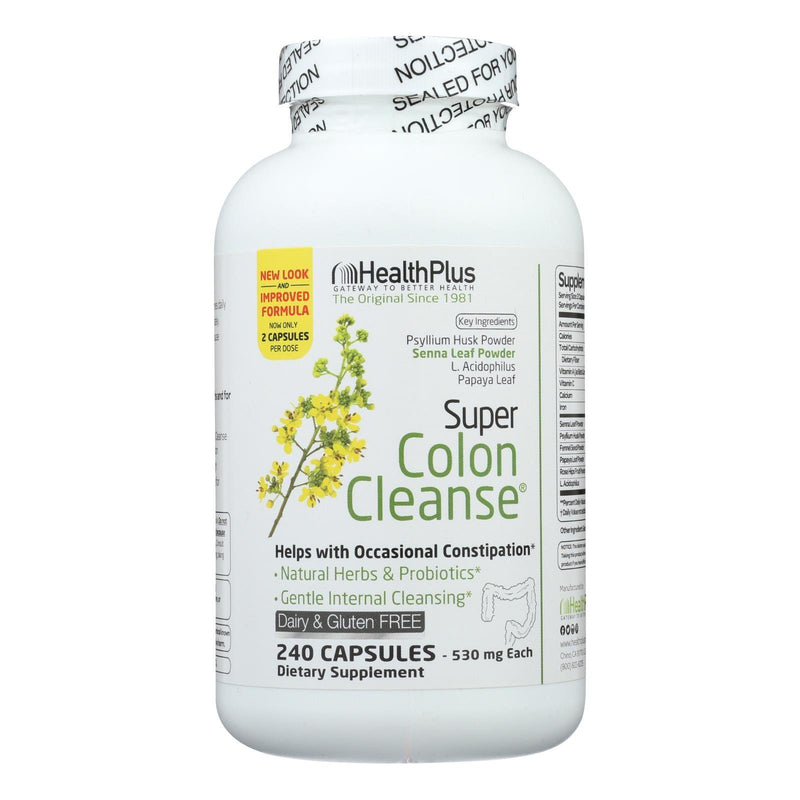 Health Plus - Super Colon Cleanse - 500 Mg - 240 Capsules - Orca Market