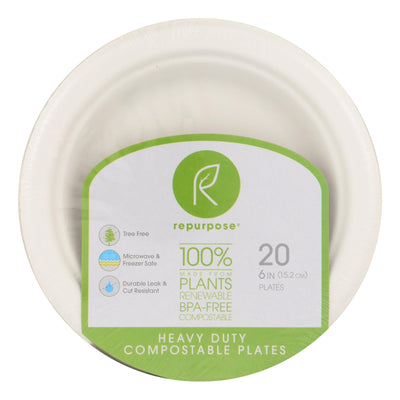 Repurpose Compostable Bagasse Plates - Case Of 24 - 20 Count - Orca Market