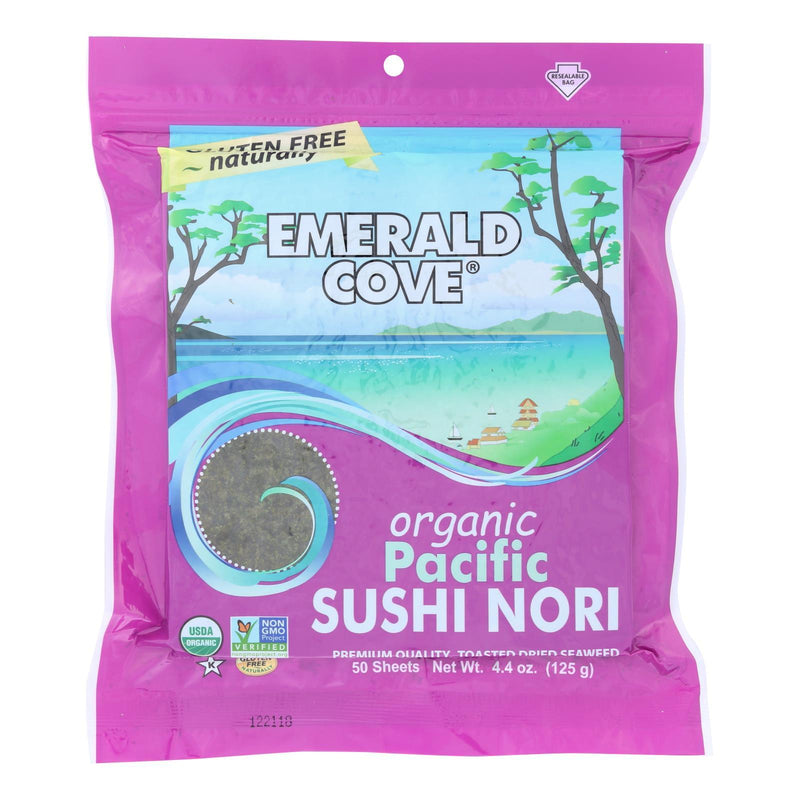 Emerald Cove Organic Pacific Sushi Nori - Toasted - Silver Grade - 50 Sheets - Case Of 4 - Orca Market