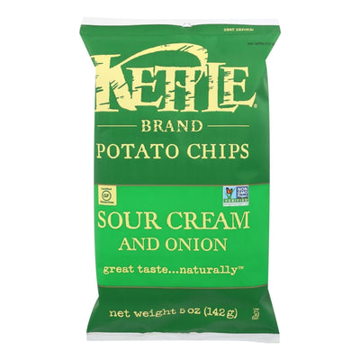 Kettle Brand Potato Chips - Sour Cream And Onion - Case Of 15 - 5 Oz. - Orca Market