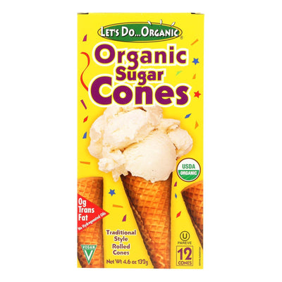 Let's Do Organics Ice Cream Cones - Sugar - Case Of 12 - 4.6 Oz. - Orca Market