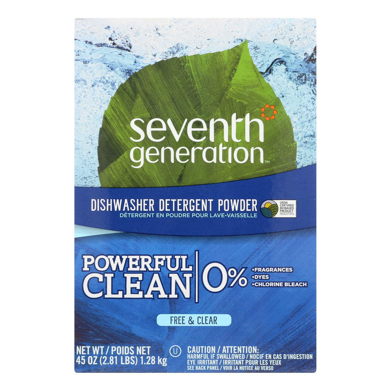 Seventh Generation Auto Dish Powder - Free And Clear - Case Of 12 - 45 Oz. - Orca Market