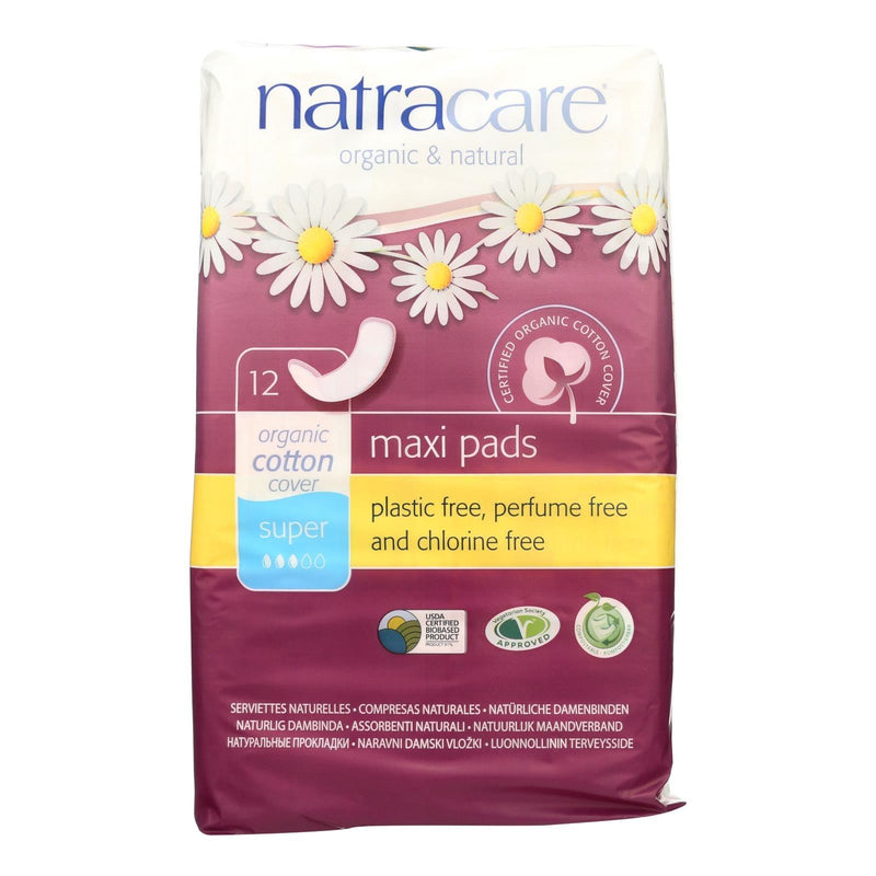 Natracare Natural Maxi Pads Super - 12 Pack - Orca Market