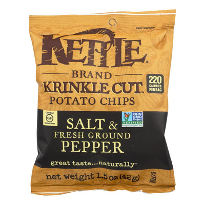 Kettle Brand Potato Chips - Sea Salt And Crushed Black Pepper - Case Of 24 - 1.5 Oz. - Orca Market