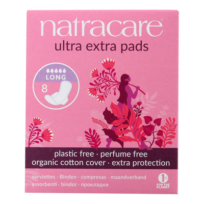 Natracare Ultra Extra Pads W/wings - Long - 8 Count - Orca Market