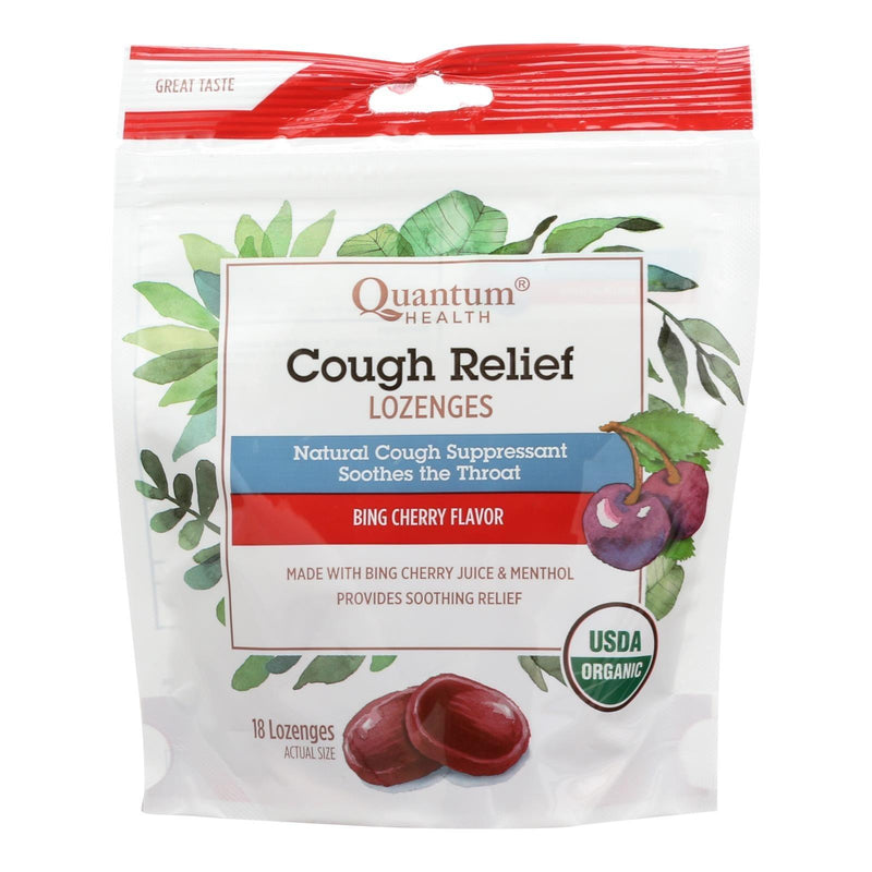 Quantum Research Organic Cough Relief Lozenges - Bing Cherry - 18 Count - Orca Market