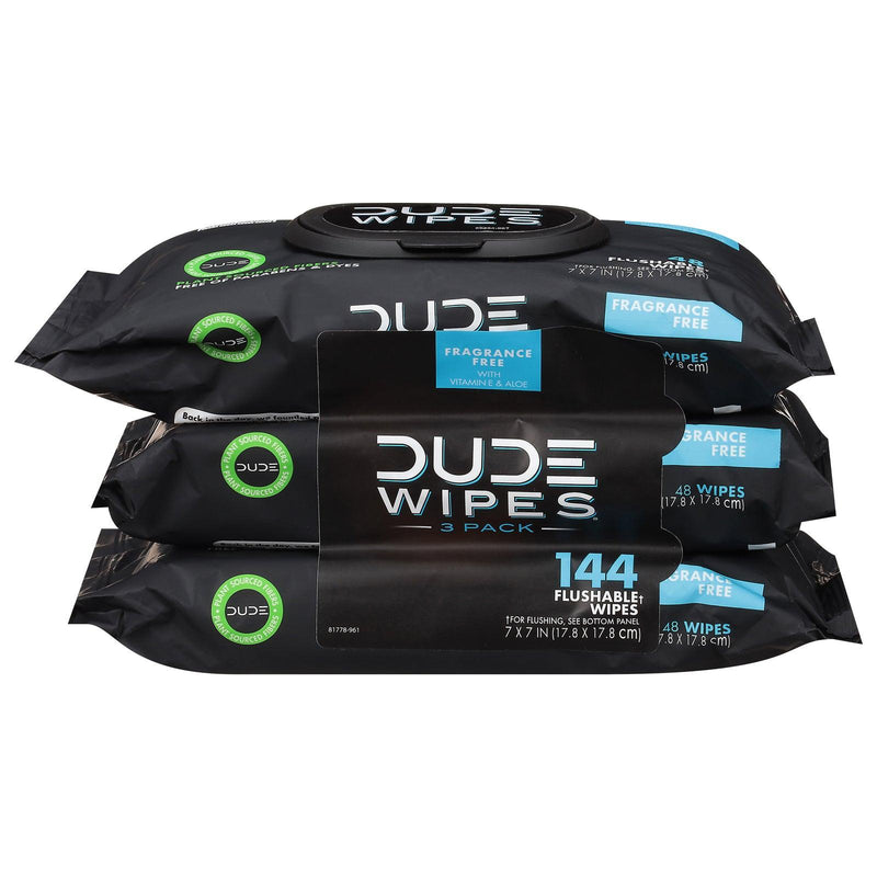 Dude Wipes - Wipes Unscnt Dspns Pack 3pk - Case Of 4-144 Ct - Orca Market