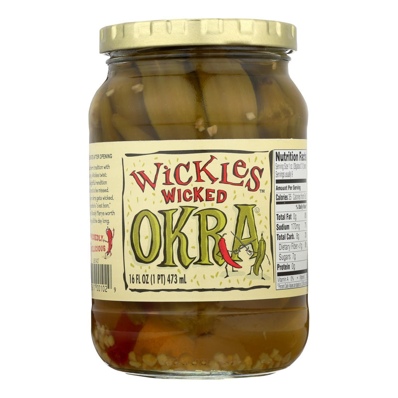 Wickles Wicked Okra - Case Of 6 - 16 Fz - Orca Market