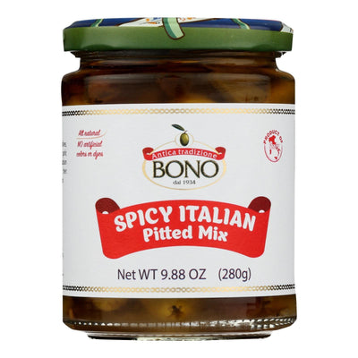 Bono - Olive Mix Spicy Itln Pittd - Case Of 6-9.88 Oz - Orca Market