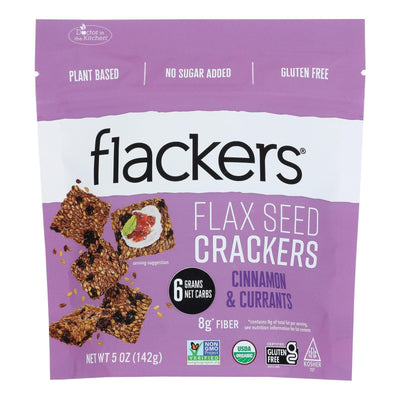 Doctor In The Kitchen - Organic Flax Seed Crackers - Cinnamon And Currants - Case Of 6 - 5 Oz. - Orca Market