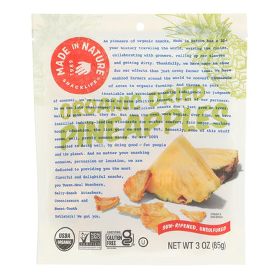 Made In Nature Golden Pineapple Organic Dried Fruit - Case Of 6 - 3 Oz - Orca Market