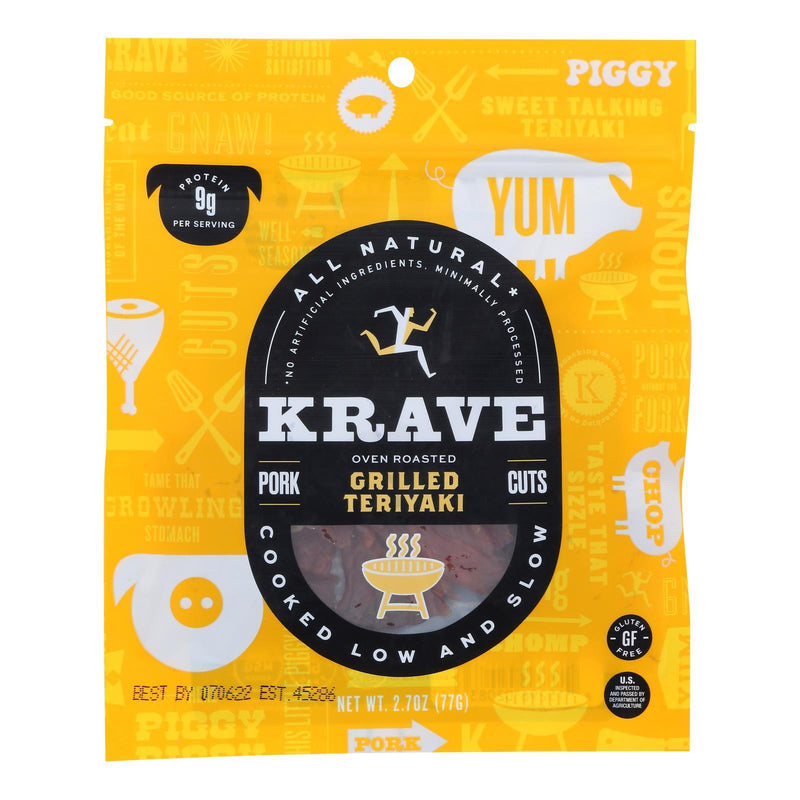 Krave Pork Jerky - Grilled Sweet Teriyaki - Case Of 8 - 2.7 Oz - Orca Market