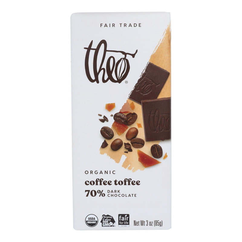 Theo Chocolate - Bar Coffee Toffee 70% - Case Of 12 - 3 Oz - Orca Market