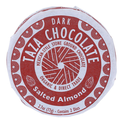 Taza Chocolate Organic Chocolate Mexicano Discs - 40 Percent Dark Chocolate - Salted Almond - 2.7 Oz - Case Of 12 - Orca Market