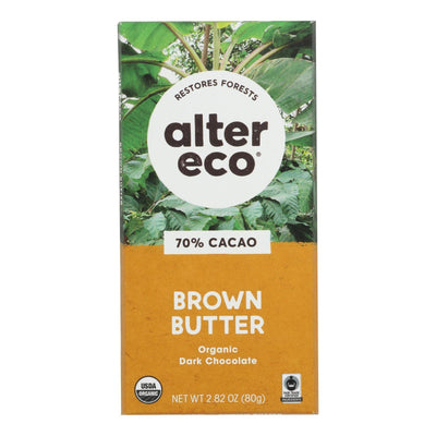 Alter Eco Americas Chocolate - Organic - Dark Salted Brown Butter - 2.82 Oz - Case Of 12 - Orca Market