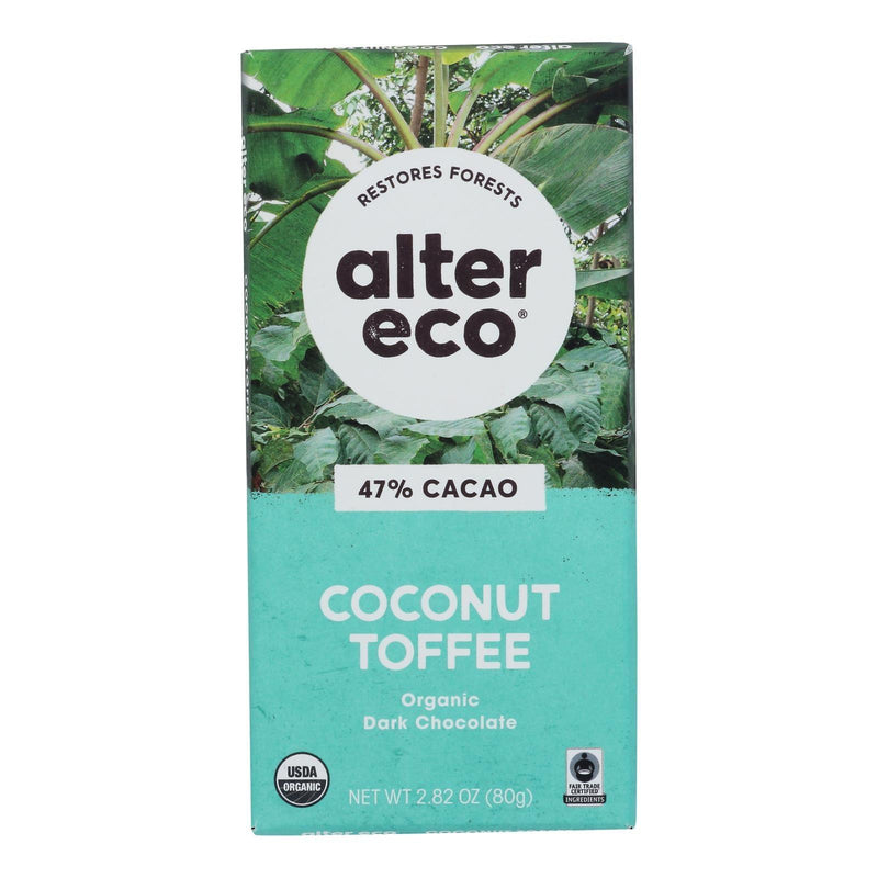 Alter Eco Americas Organic Chocolate Bar - Dark Coconut Toffee - 2.82 Oz Bars - Case Of 12 - Orca Market