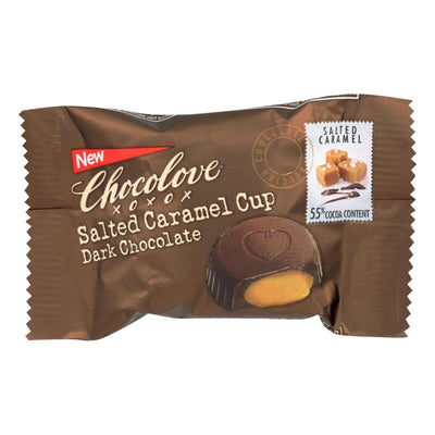 Chocolove Xoxox - Cup - Salted Caramel - Dark Chocolate - Case Of 50 - .6 Oz - Orca Market