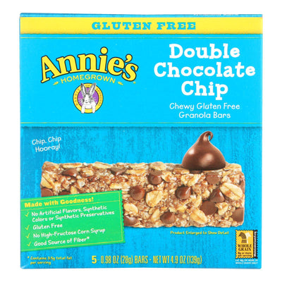 Annie's Homegrown Gluten Free Granola Bars Double Chocolate Chip - Case Of 12 - 4.9 Oz. - Orca Market