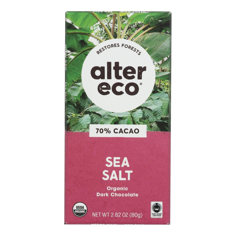 Alter Eco Americas Organic Chocolate Bar - Deep Dark Sea Salt - 2.82 Oz Bars - Case Of 12 - Orca Market