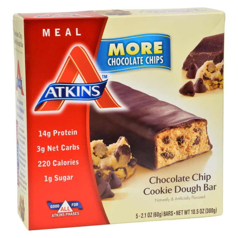 Atkins Advantage Bar Chocolate Chip Cookie Dough - 5 Bars - Orca Market