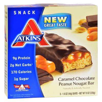 Atkins Advantage Bar Caramel Chocolate Peanut Nougat - 5 Bars - Orca Market