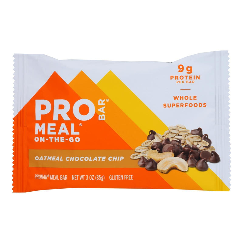 Probar Meal Bar Oatmeal Chocolate Chip - Case Of 12 - 3 Oz - Orca Market