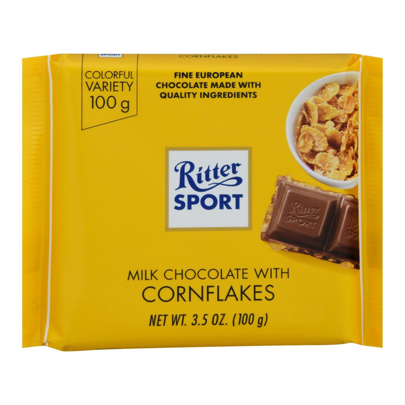 Ritter Sport Chocolate Bar - Milk Chocolate - Corn Flakes - 3.5 Oz Bars - Case Of 10 - Orca Market