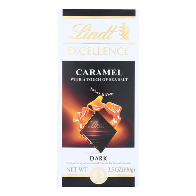 Lindt Excellence Caramel With A Touch Of Sea Salt Dark Chocolate - Case Of 12 - 3.5 Oz - Orca Market