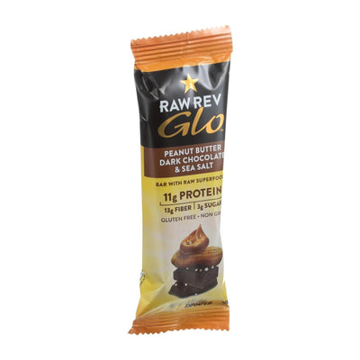 Raw Revolution Glo Bar - Peanut Butter Dark Chocolate And Sea Salt - 1.6 Oz - Case Of 12 - Orca Market