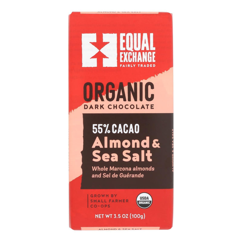 Equal Exchange - Bar Dark Chocolate Almond Sea Salt - Case Of 10 - 3.5 Oz - Orca Market