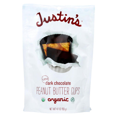 Justin's Nut Butter Peanut Butter Cups - Organic - Dark Chocolate - Mini - Case Of 6 - 4.7 Oz. - Orca Market