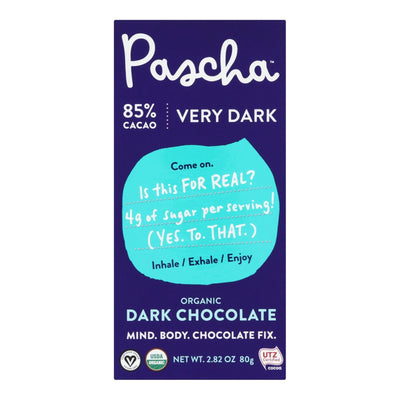 Pascha - Bar Chocolate 85% Cacao - Case Of 10 - 2.82 Oz - Orca Market